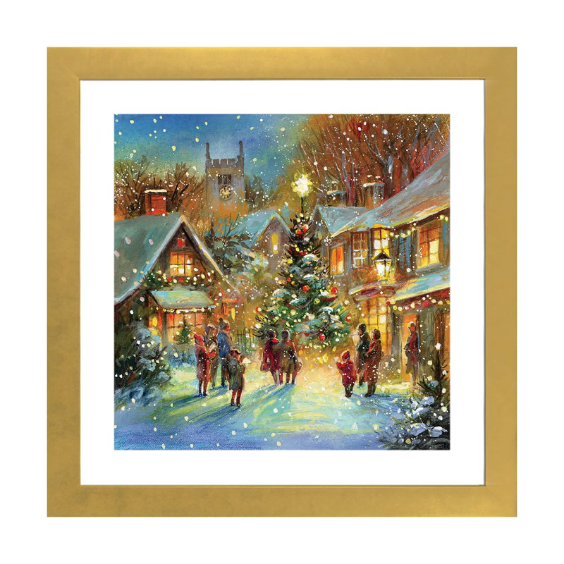 « Evening Carol » par Jim Mitchell-impression, Papier encadré doré, H 24 po x l 24 po x p 1 po