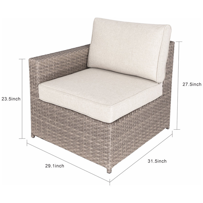 Ensemble de conversation modulaire pour 6 personnes avec coussins entièrement assemblé