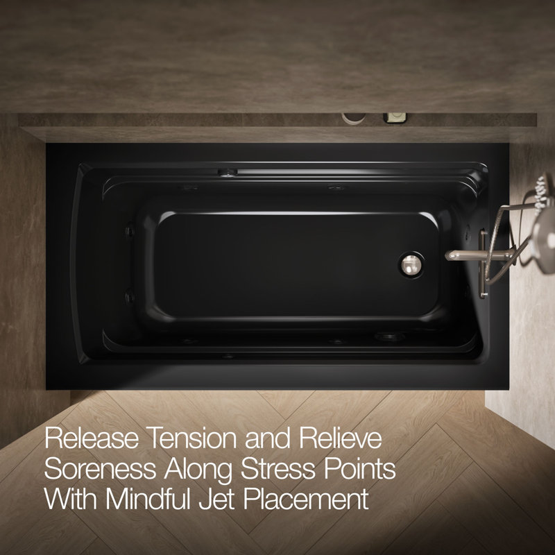 Archer® 60" x 32" Alcove Whirlpool, Right, Black