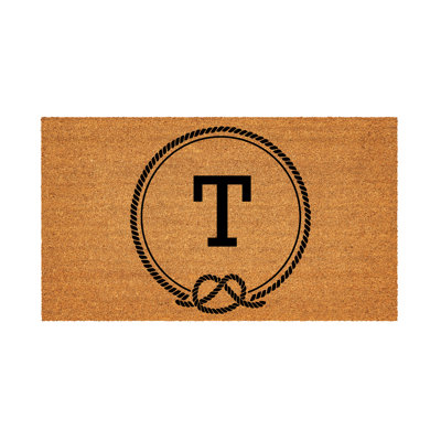 Coastal Coir Mat Nautical Monogram 28x16" 