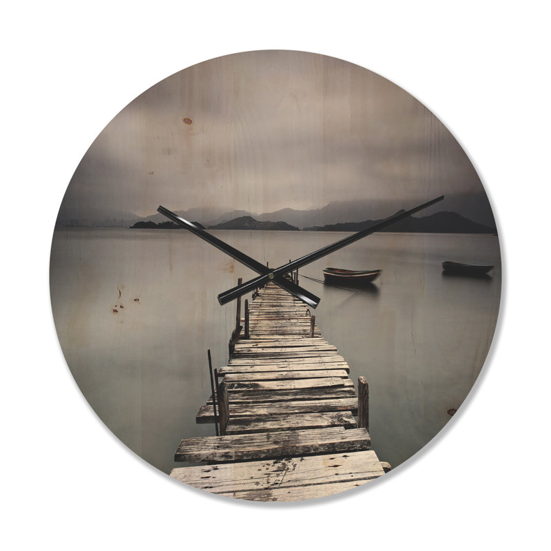 Horloge murale Jetée et bateaux au bord de la mer, Petit