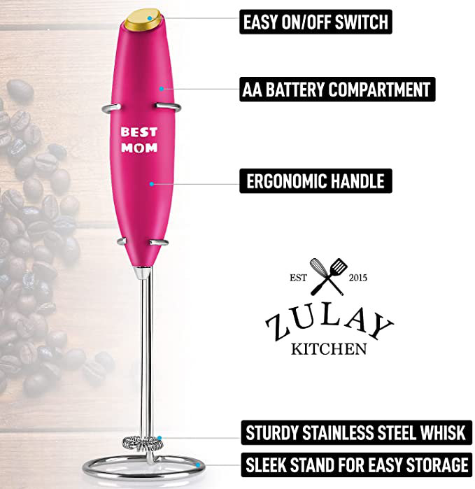 Zulay Kitchen Mother's Day Milk Frother - Pink - 14 requests