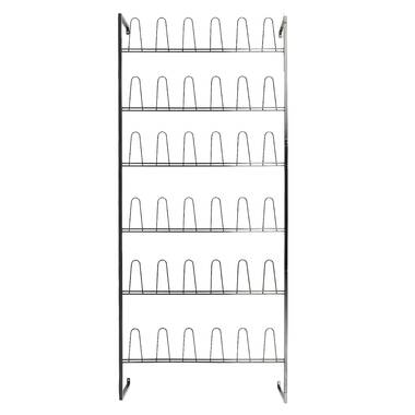 MyGift 9-Pair Wall Mounted Black Metal Wire Boot & Shoe Rack