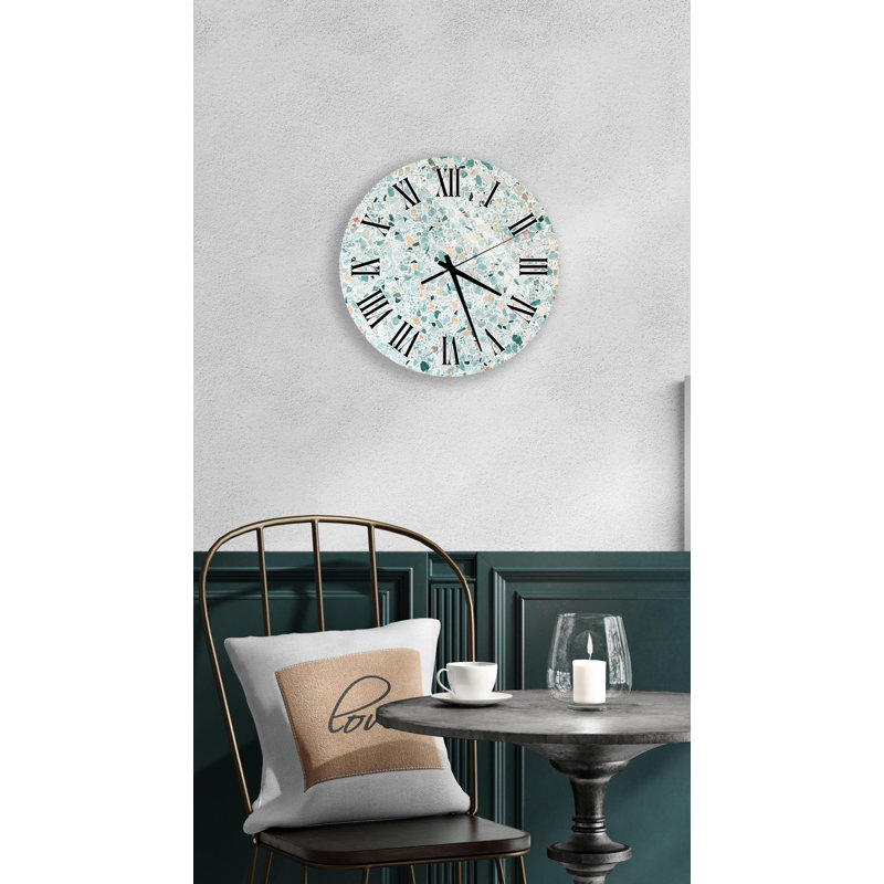 Horloge murale Terrazzo, Blanc anglais, 20 pouces