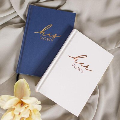 Wedding Vow Books For His And Hers Wedding Day With Gold Foil Edges - Officiant Book Keepsakes Card -  Koyal Wholesale, APP27669