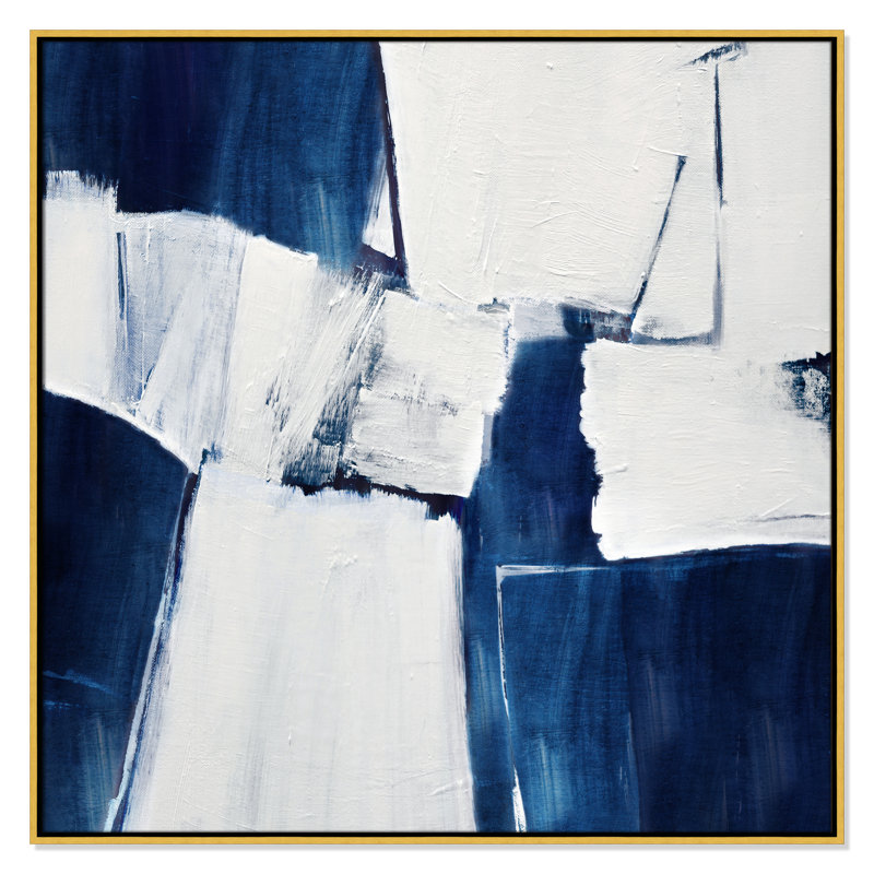 «Blue Midnight Plateau I» par Judith Shapiro, H 41,5 po x l 41,5 po, Doré