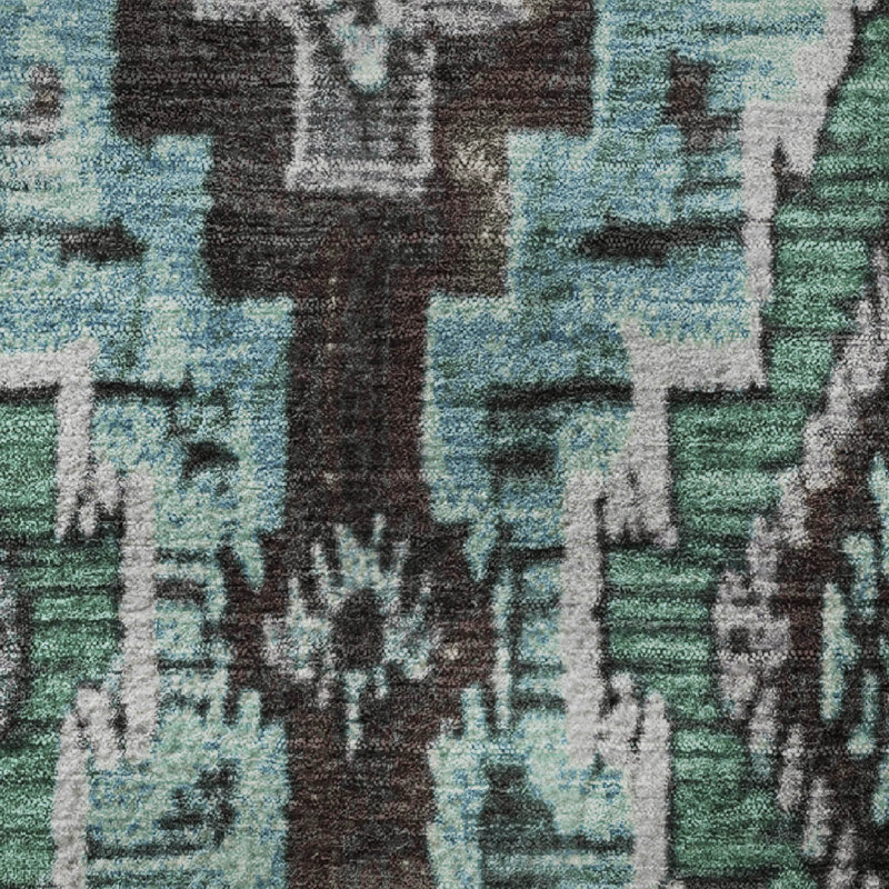 Premium Machine Washable Jakiyra AMF1891 Aztec Rug, Rectangle 5' x 7'6"