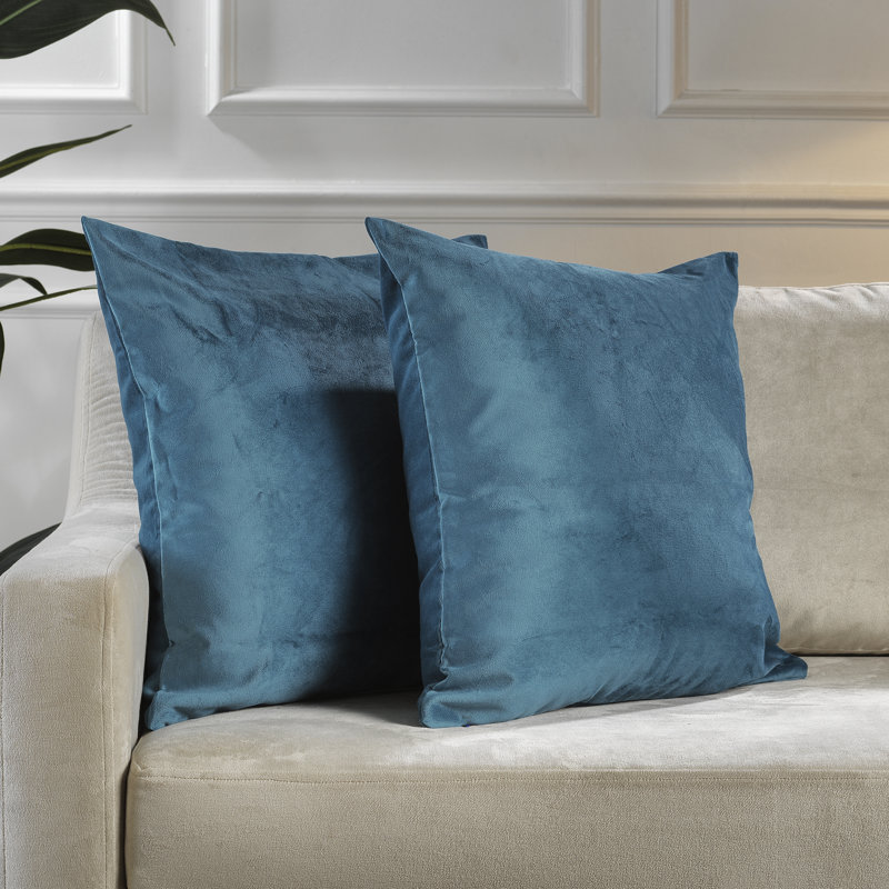 Matte Velvet Pillow Cover, 14" x 14", 40 Celestial Blue