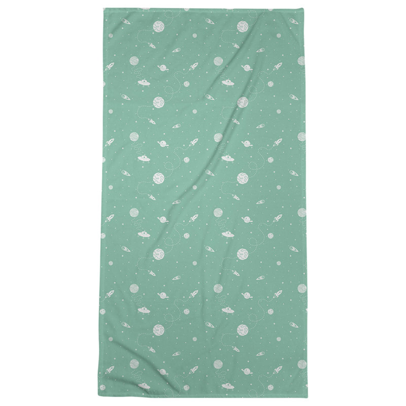 Serviette de bain à espace extérieur, Vert