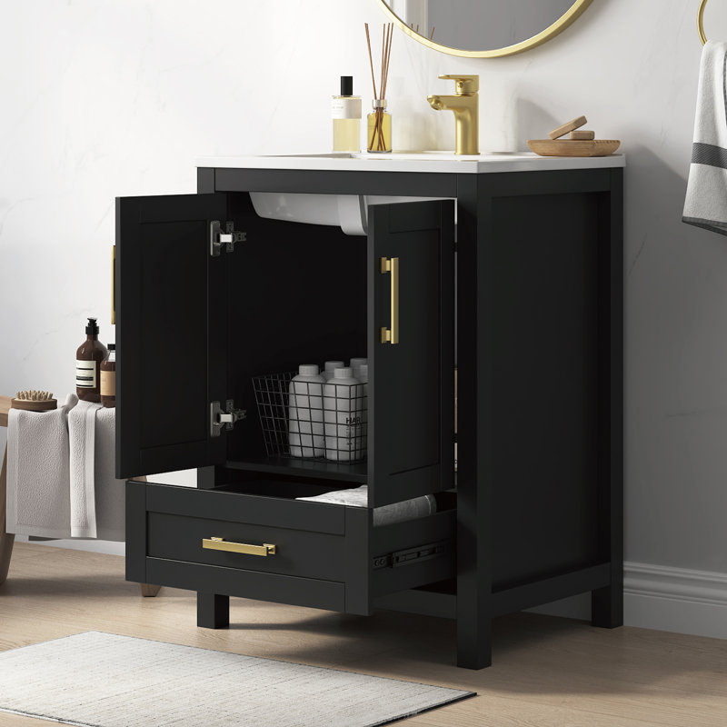 Ensemble de meuble-lavabo simple 25 po Sirois, 25", Noir