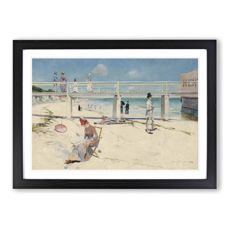 A Holiday at Mentone by Charles Conder - Framed Print, 27cm H x 36cm W x 2cm D, Black Framed