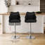 Swivel Upholstered Bar Stool with Iron Frame-165813845-165813846