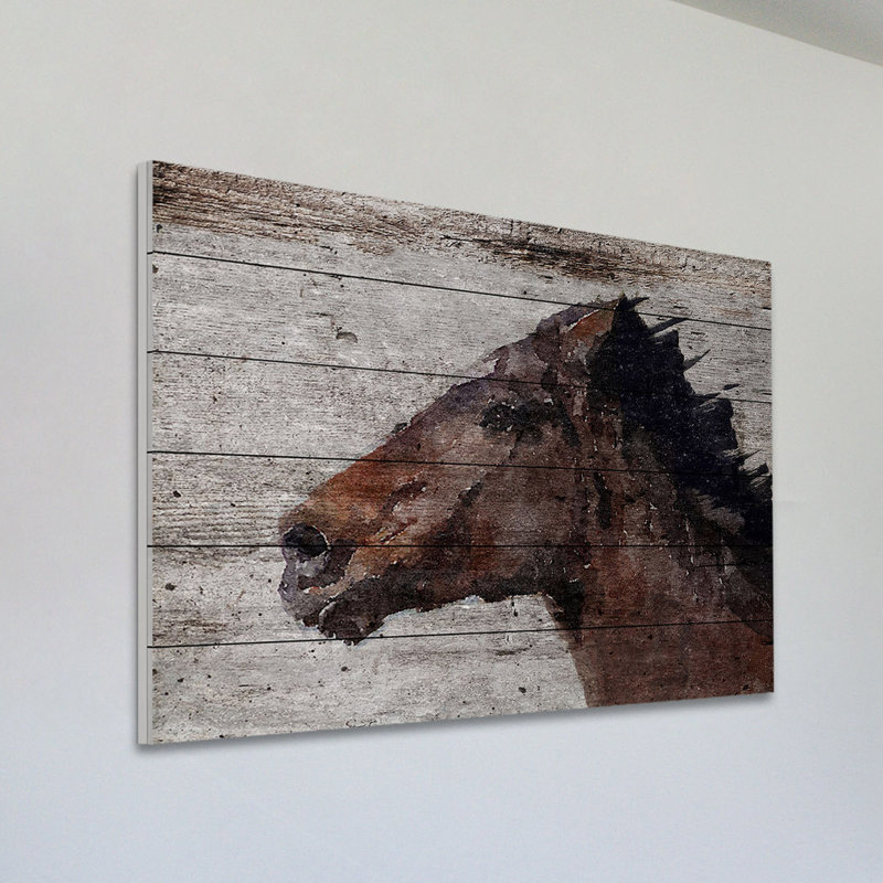 Reproduction d’art sur bois blanc "running wild ii" par irena orlov, H 24 po x l 36 po x P 1,5 po