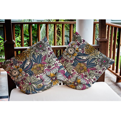 Flower Melange Indoor/Outdoor Throw Pillow