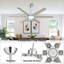 64 po Ventilateur de plafond 6 pales avec moteur à courant continu réversible à télécommande-1557348873-1557348884