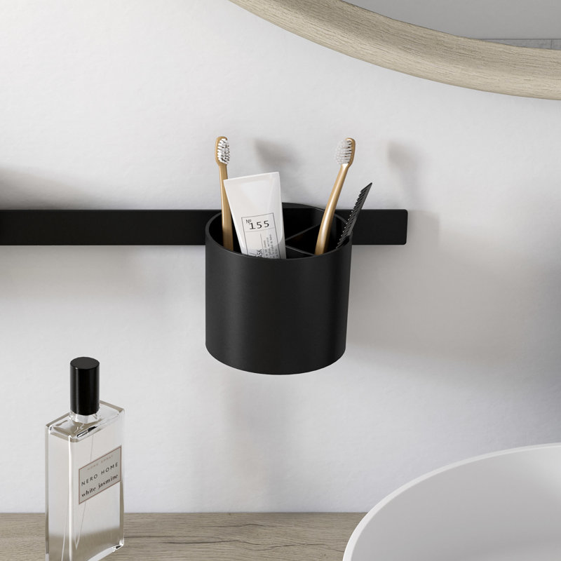 WallStoris 20" hansgrohe Wall Bar, 1.3125" H x 28" L x 0.5" D, Matte Black