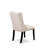 5 Piece Kitchen Table Set for 4 Includes a Round Dining Room Table with Pedestal and 4 Cream Linen Fabric Upholstered Chairs, Black-1174859655-1174859673-1174859672