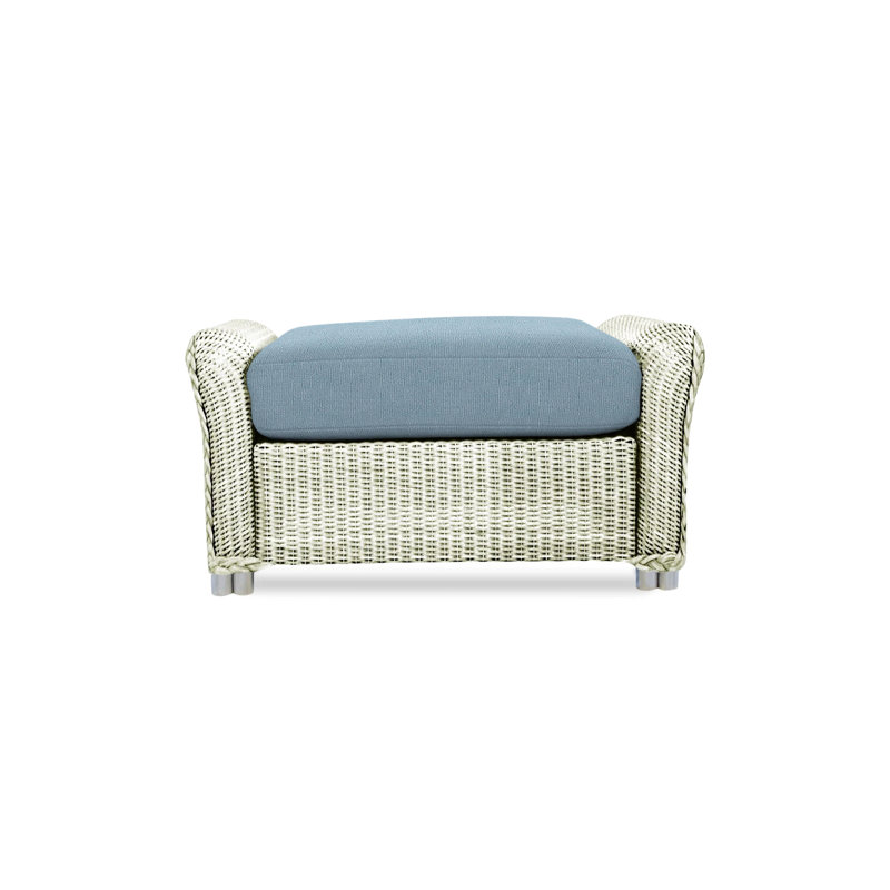 Reflections Outdoor Ottoman, Ivory, Friendly Flax