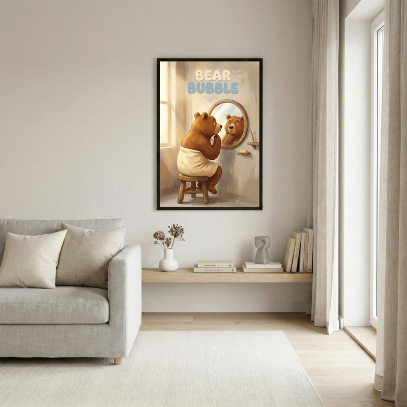 Ours en forme de miroir animal, H 18 po x l 12 po