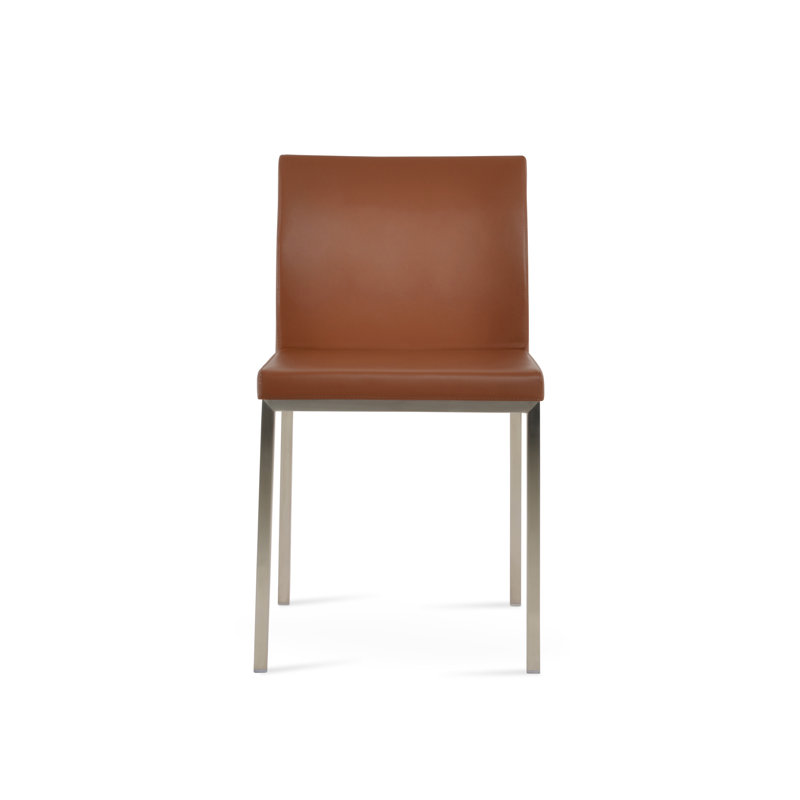 Chaise d'appoint en métal Aria, PPM noisette, Acier inoxydable