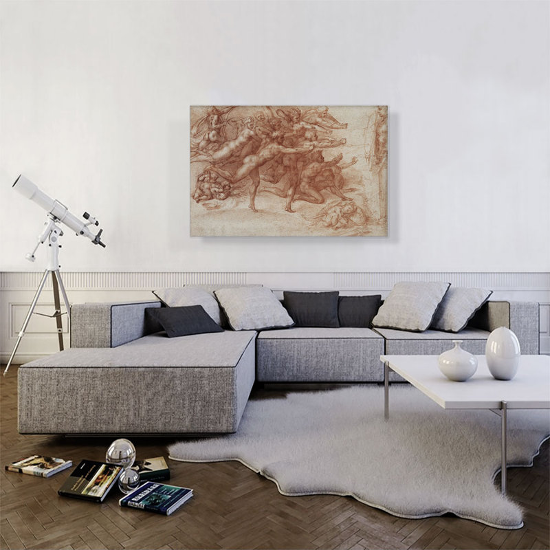 Archers Shoot at a Herm 1530 par Michelangelo - reproduction d'art sur toile tendue, H 26 po x l 40 po x P 0,75 po
