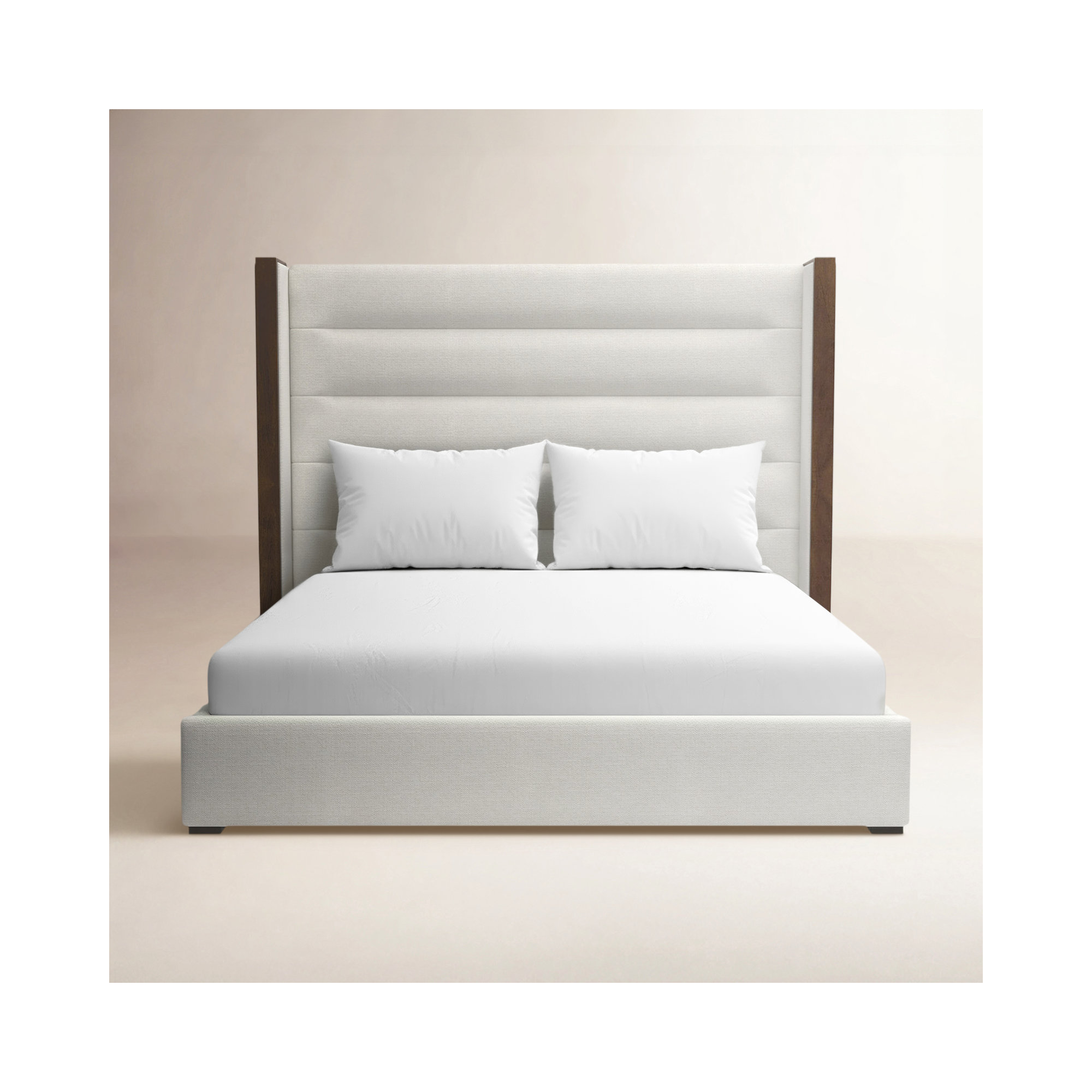Ally Upholstered Wingback Bed, California King, Grey Revolution®