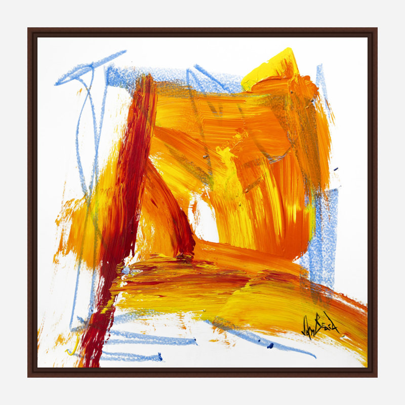 Amber Print, 40" H x 40" W x 1.5" D, Brown Framed Canvas