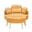Corduroy Armchair with Ottoman-108743758