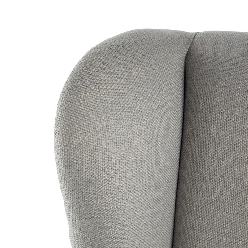 Upholstered Wingback Chair, Gray Polyester