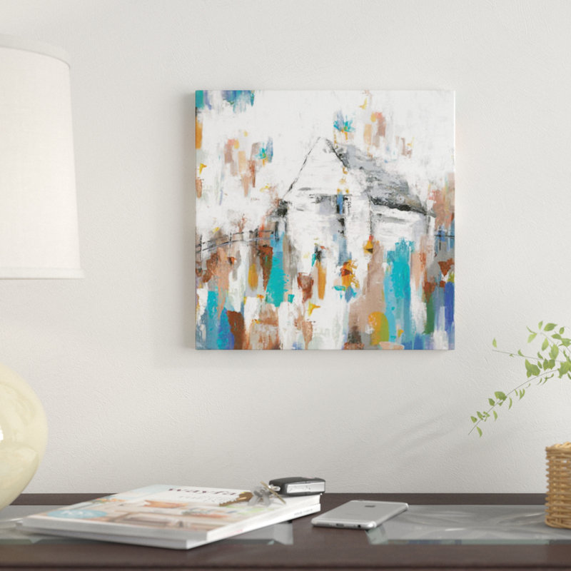 Imprimé maison sur toile, H 12 po x l 12 po x P 0,75 po