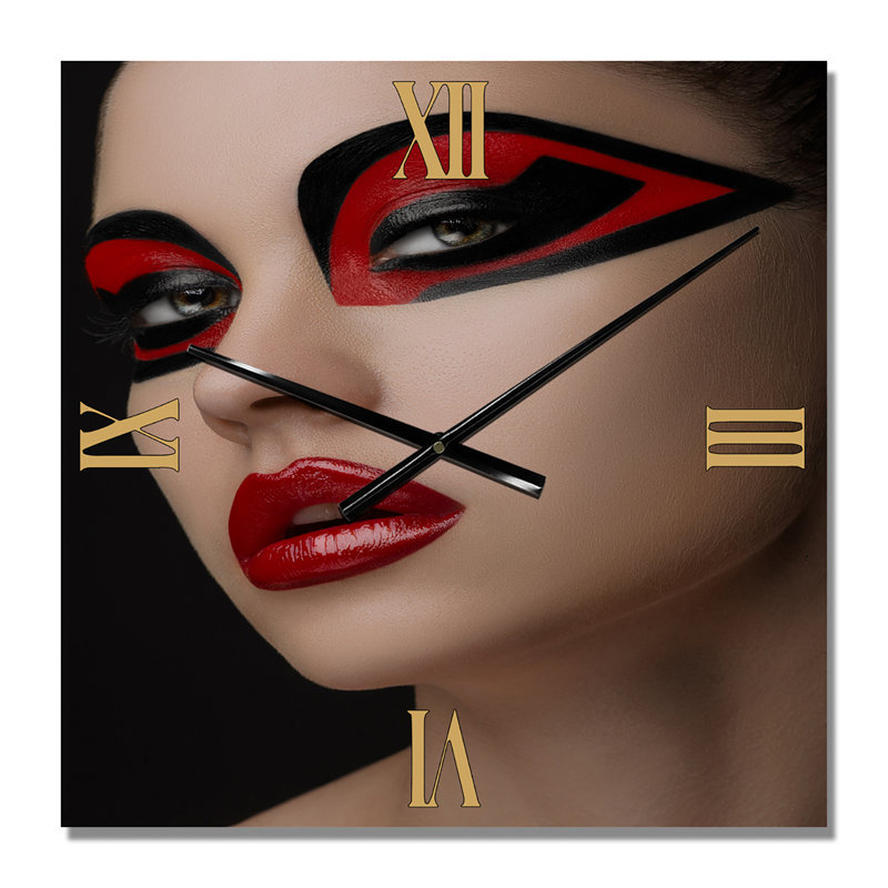Horloge murale Maquillage des lèvres, Grand