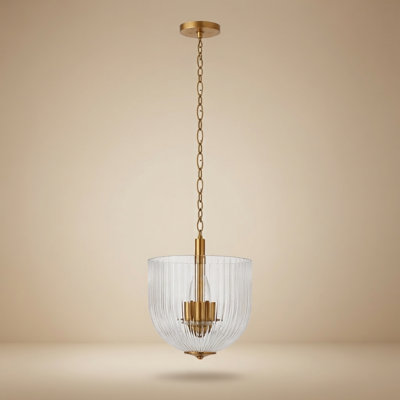 Pendant Lamp Coarse Gold - Clear Glass