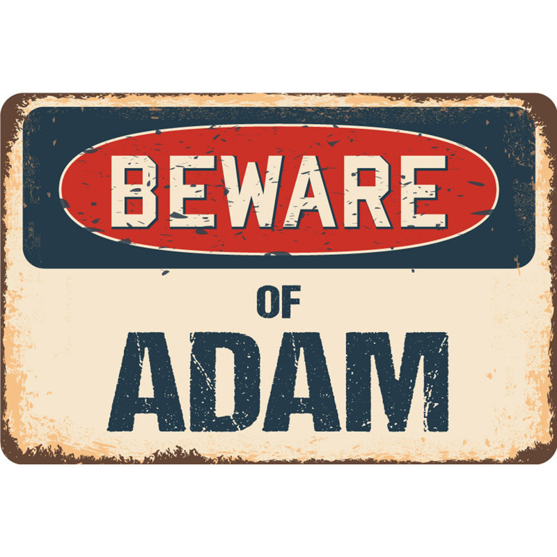 Panneau Alauda Beware of Adam, H 8 po x l 12 po x P 0,1 po