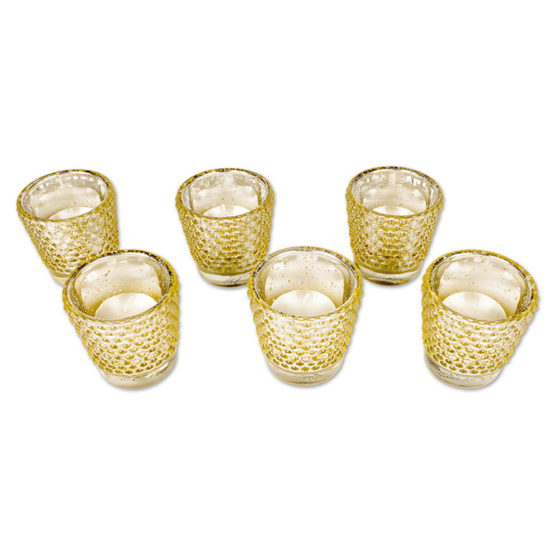 6 Blush Hobnail Votive Candle Holders Bulk, Raised Dot Glass Candle Holder, Gold
