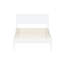 Mid-Century, lit simple, lit en bois blanc, pieds fuselés, ensemble de lattes, croissance, plateforme sans sommier nécessaire, esthétique Mid-Century, couleur,