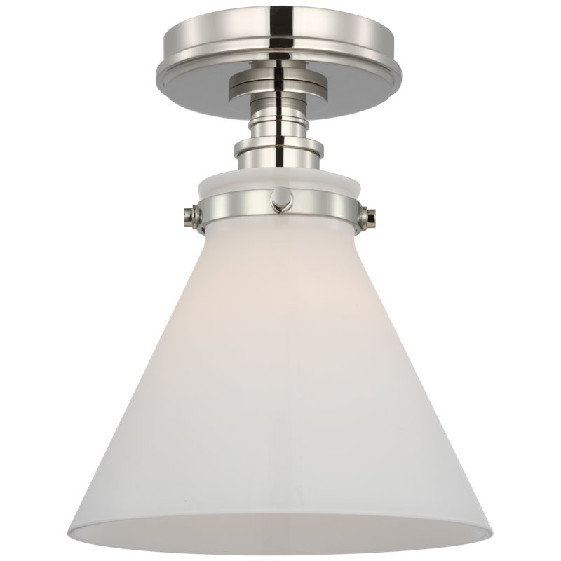 Parkington 1 - Light Flush Mount, Antique-Burnished Brass, Clear