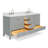Cambridge 73'' Double Bathroom Vanity with Carrara Marble Top-2122527392