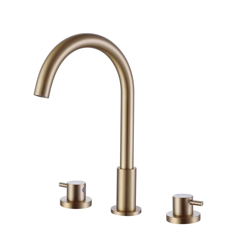 Widespread 2-handle Bathroom Faucet, Brushed Gold