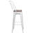 Margherite Modern Bistro Metal Dining Stool with Curved Vertical Slat Back and Wood Seat-502311465-492327322