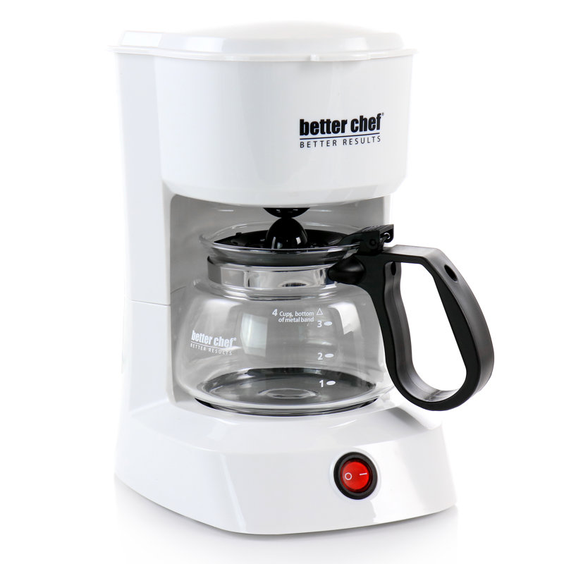 Cafetière compacte 4 tasses Better Chef avec panier-filtre amovible Better Chef, Blanc