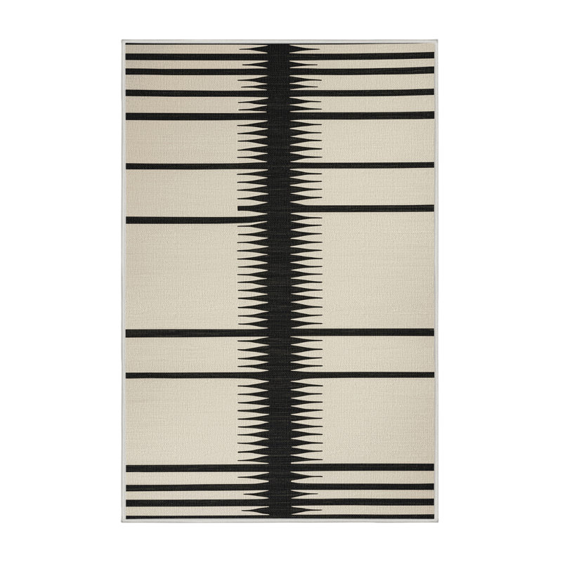  Tapis lavable rayé gris anthracite lavable, Rectangle 5 pi x 7 pi