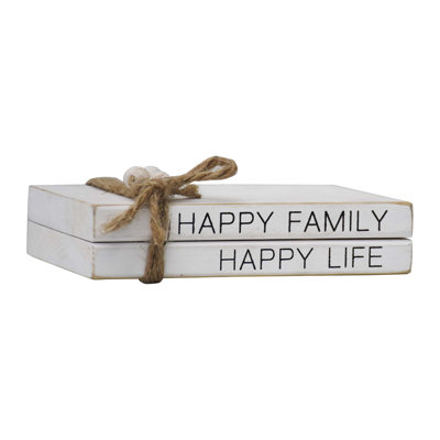 Livres empilés en bois Northrup Happy Family Happy Life
