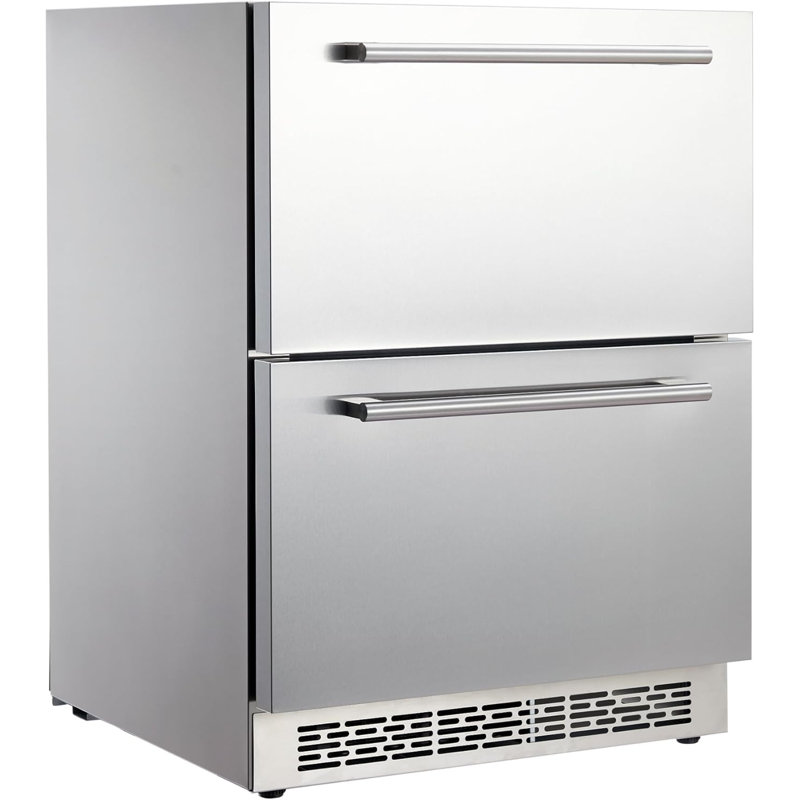 24-Inch Stainless Steel Built-In Wine & Beverage Refrigerator, Weatherproof, Anti-Fingerprint, Indoor/Outdoor Under-Counter Cooler