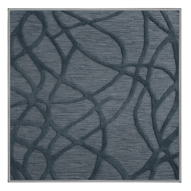 Tapis abstrait gris lavable à la machine, Carré 5 pi