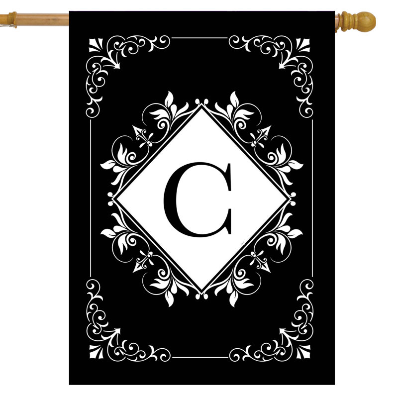 Black And White Monogram C House Flag