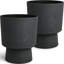 Pot à fleurs 16,75 po Modern Urn, pots à fleurs pour plantes d'intérieur d'extérieur, design 2 en 1, noir-640933532