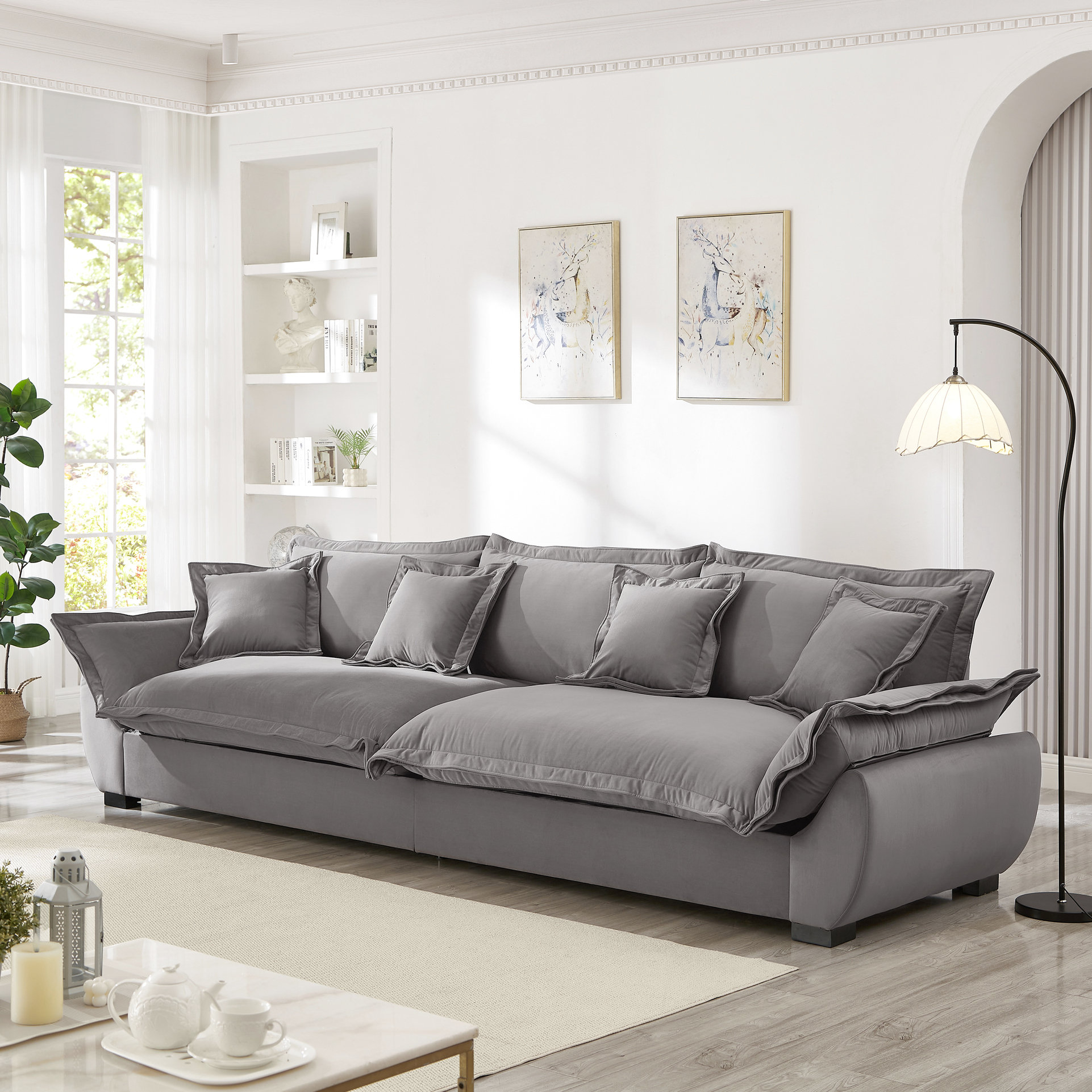 Latitude Run® Modern 3 - Seat Velvet Grey With Hidden Storage ...