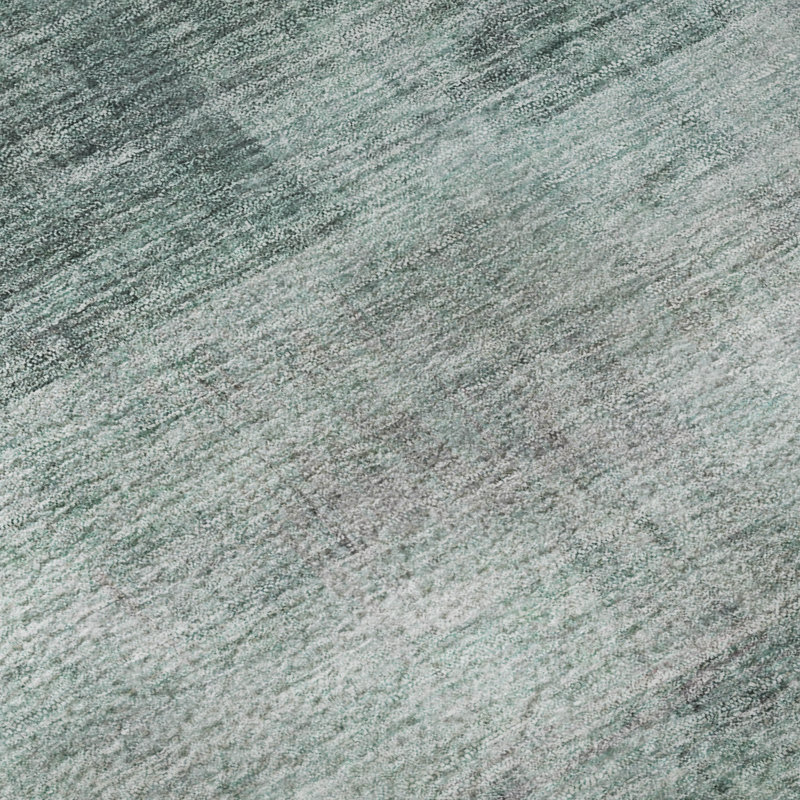 Premium Machine Washable Cerrito AMF568 Teal Rug, Rectangle 3' x 5'