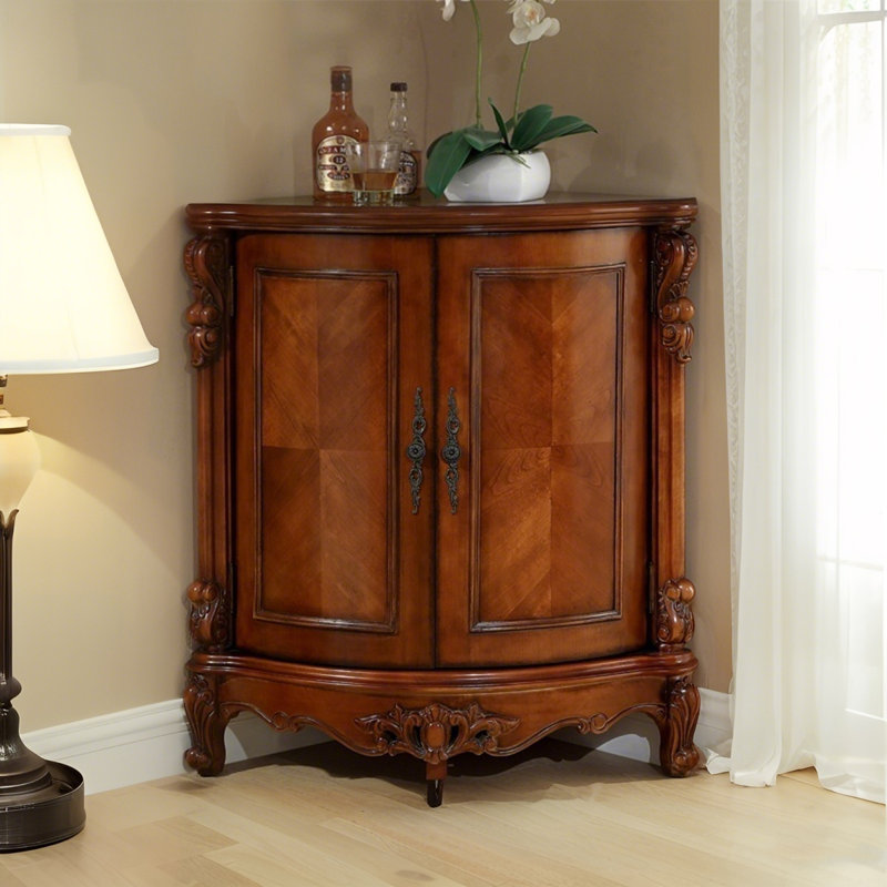 Vintage Solid Wood Triangular Corner Cabinet