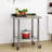 Stainless Steel Wheels Undershelf Table for Prep & Work with Backsplash-107531984
